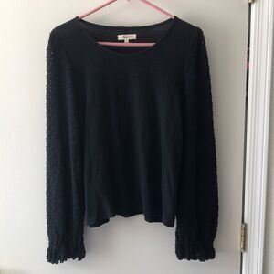 Madewell Linzar Crepe Lace Ruffle Sleeve Top Size M Top Like New
